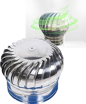 304 Roof Wind Turbine Ventilator, 160mm/6.3in, Round Ventilation Exhaust Heat Dissipation Vent, for Houses Factory Attic Farm