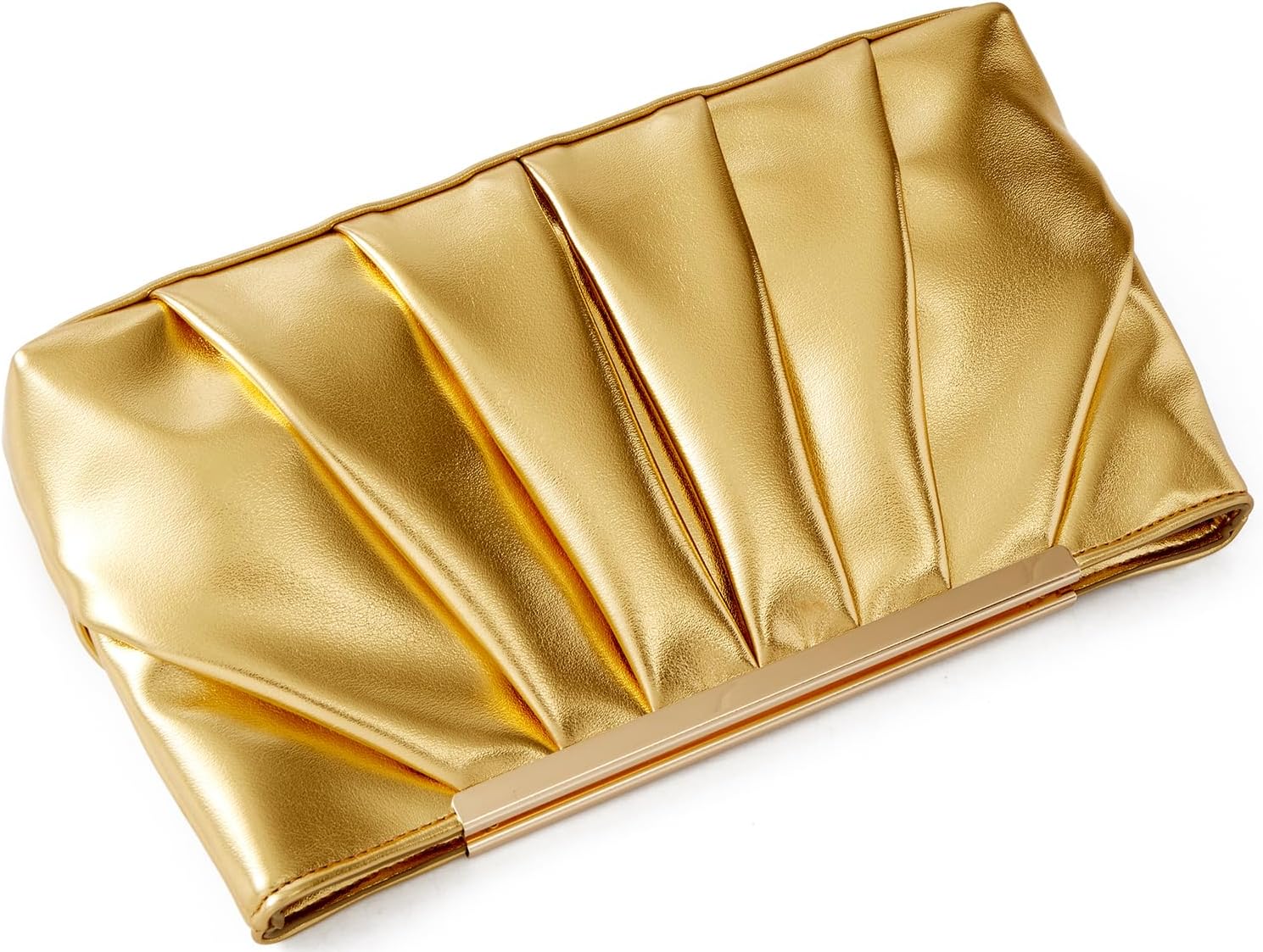 Clutch Purse Dressy Pleated Formal Evening Bag Simple Classy Handbag for Women