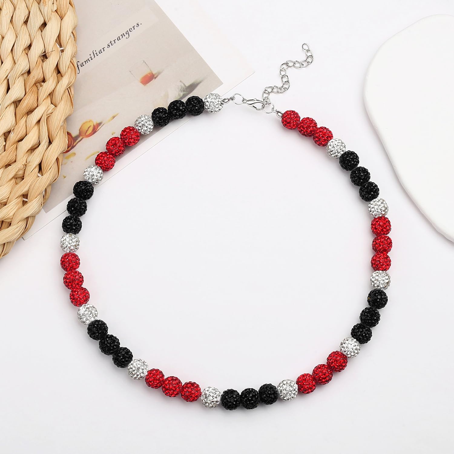 QINJIEJIE Baseball Necklace for Men Glitter Bling Rhinestone Beaded Collection Necklace for Women 16/18in Inspired Sports Jewelry Baseball Chain Cool Gifts for Baseball Players Team Lovers - Image 6