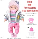 ebuddy 12 Inch Baby Doll - 12" Lifelike Baby Doll with 3-Piece Outfits, 4 Accessories & Feeding Playset - Realistic Rosy Cheeks & Blue Eyes, for Kids