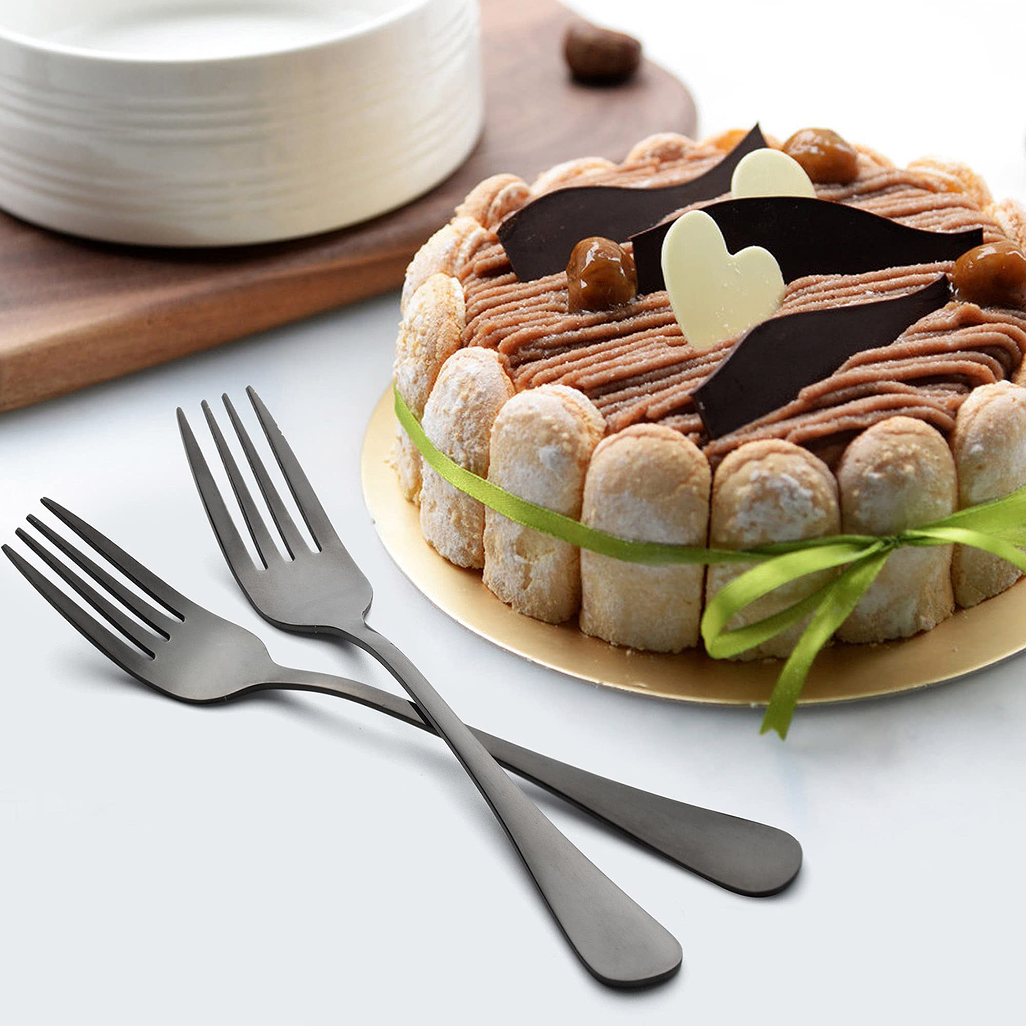 LIANYU 12-Piece Black Salad Fork Set, 6.75 Inch Stainless Steel Small Forks — Amazon image 5