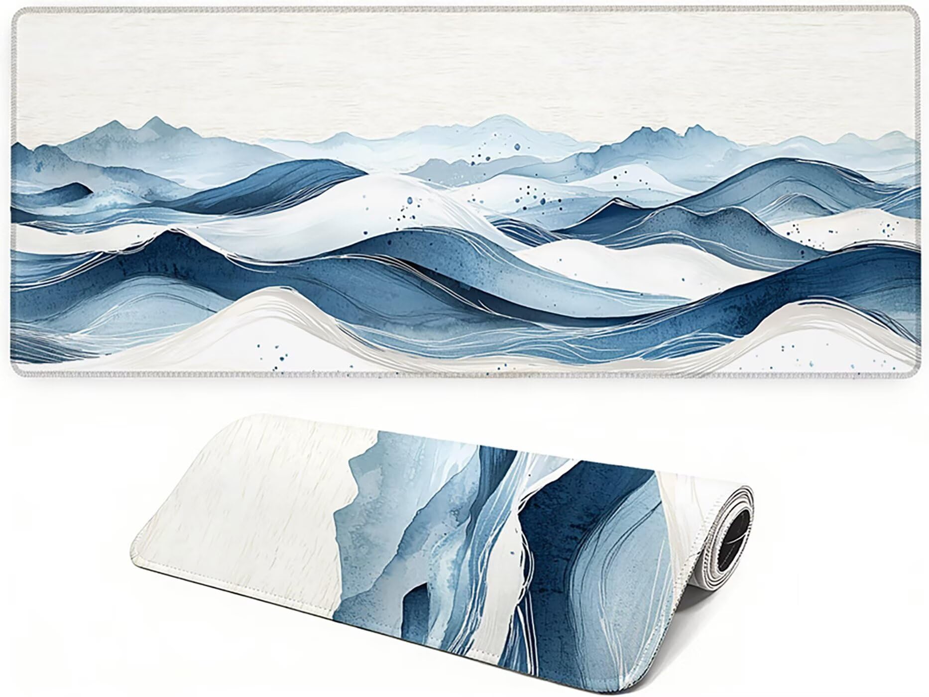 Lpfieonn Einfach Großes Schreibtischunterlage, XXL Schreibtischunterlagen, Weiß XXL Wasserdicht Gaming Mousepad mit Vernähter Rand und Rutschfeste Gummibasis, für Laptop/Hause/Büro 120x60cm PF-2243