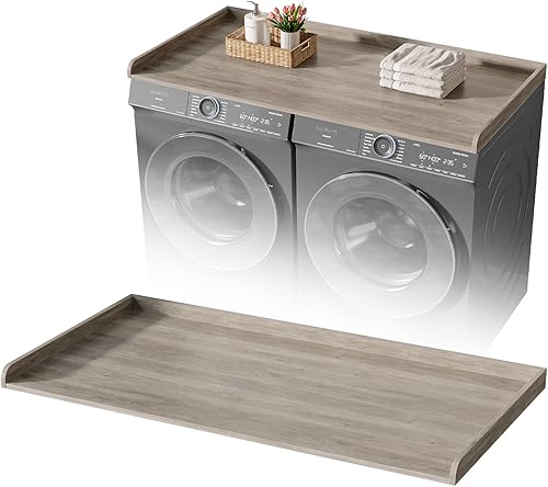 Miniatura 8 de Encimera de lavadora y secadora, encimera de lavadora y secadora de 27.5 x 54 pulgadas con almohadilla antideslizante, decoración grande para la