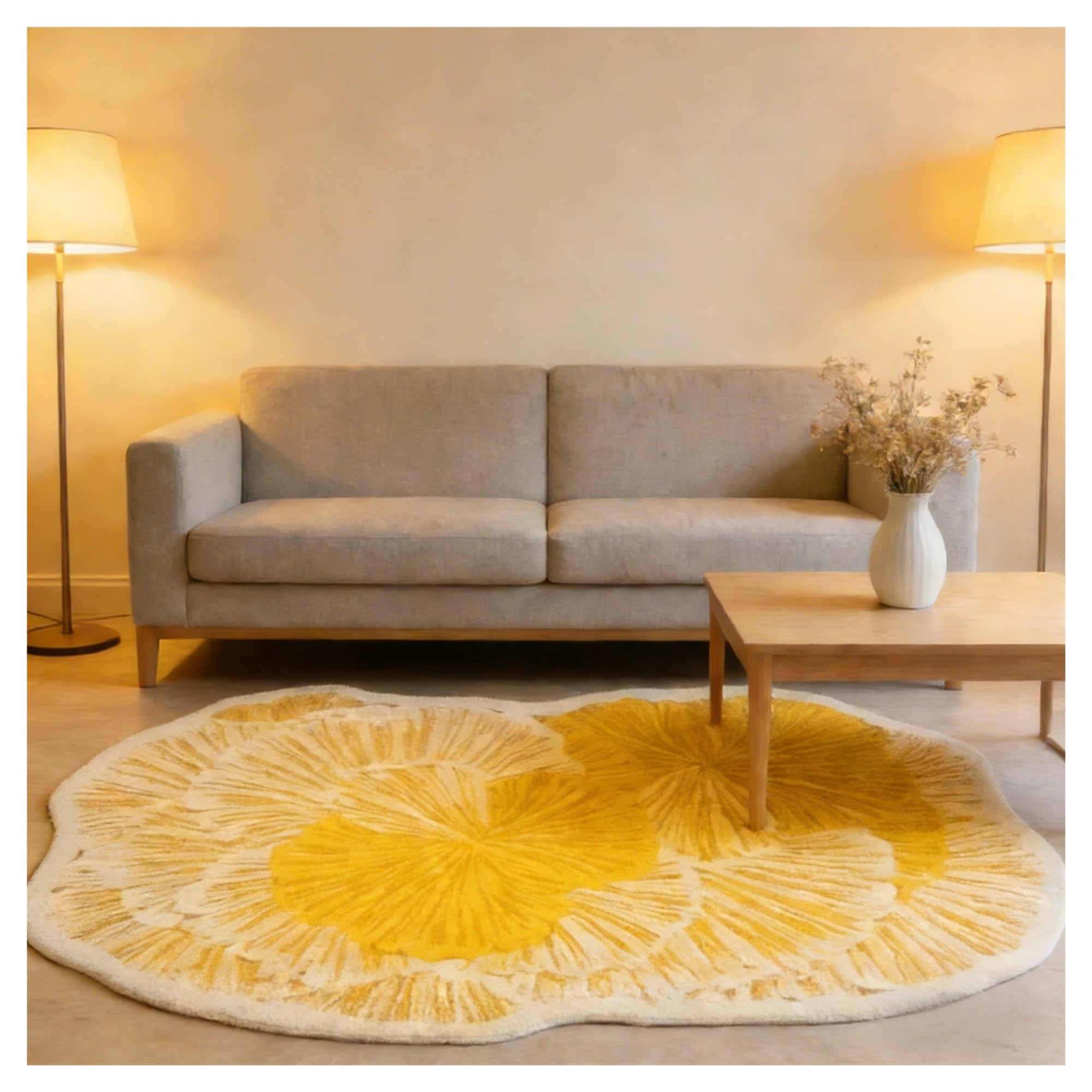 Tapis de forme irrégulière 140x200cm en peluche épaisse Color4 pour déco chambre et salon