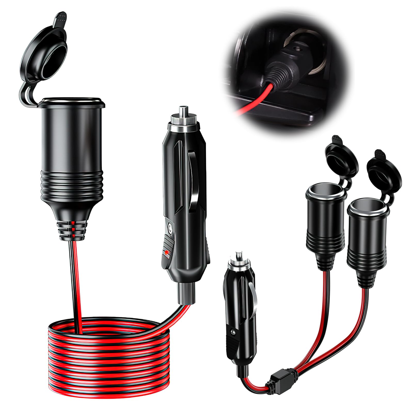 Allume-cigare De Voiture,60cm Cable--Prise Allume Cigare étanche 12V