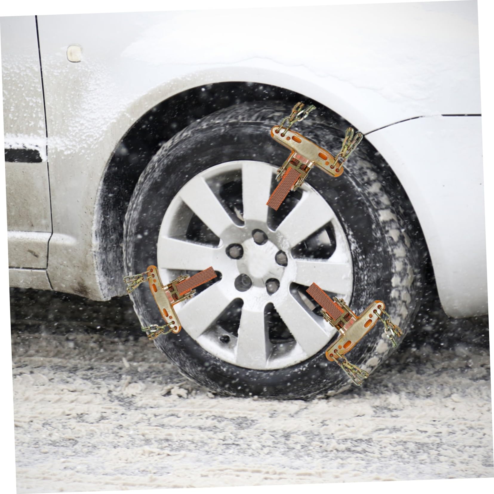 Acier Chaînes à Neige pour Voiture Antidérapantes 2 Pièces