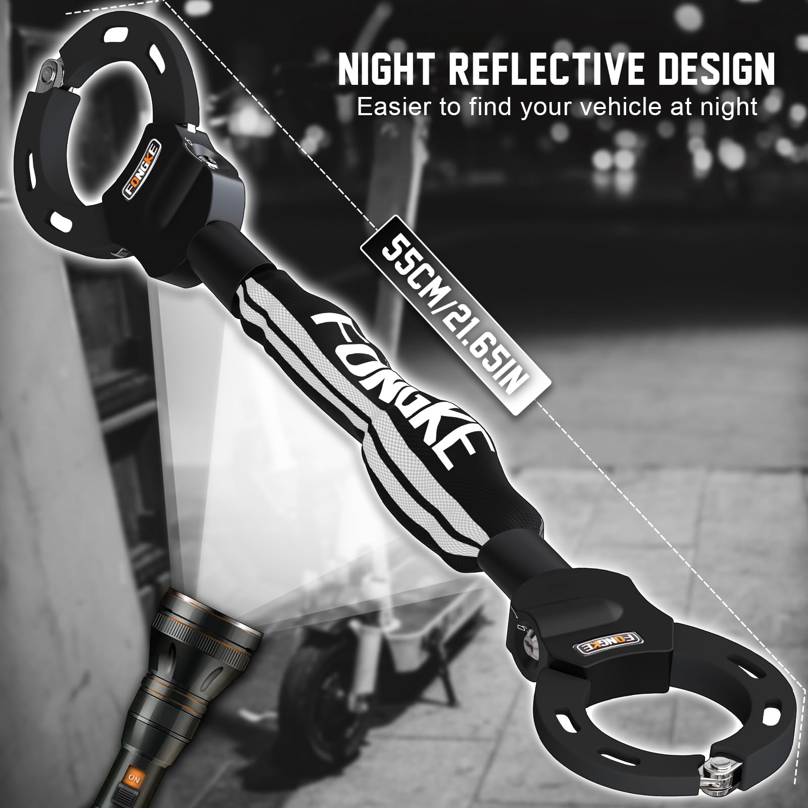Lucchetto Monopattino Elettrico, Catena Bicicletta Antifurto 8mm, Lucchetto Bici con Borsa Impermeabile, Resistente Taglio Lucchetti a Catena, Alta Sicurezza Accessori Monopattino Elettrico e Biciclet