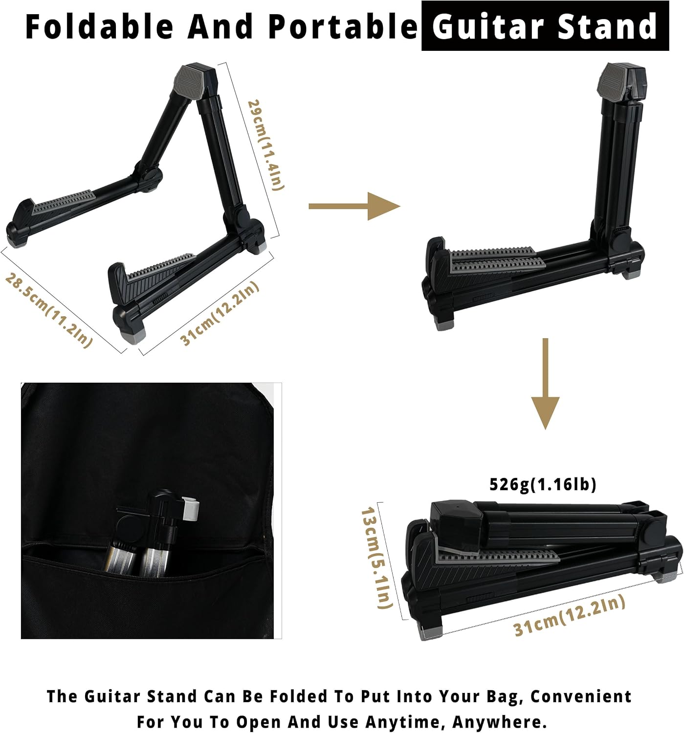 Guitar A-Frame Folding Acoustic Electric Guitar Stands