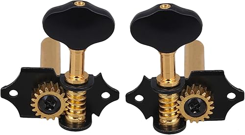 Miniatura 2 de Yibuy Aleación de zinc negro dorado estilo abierto máquina de guitarra cabeza afinación clavijas de bloqueo sintonizadores 3L 3R 181 para guitarra