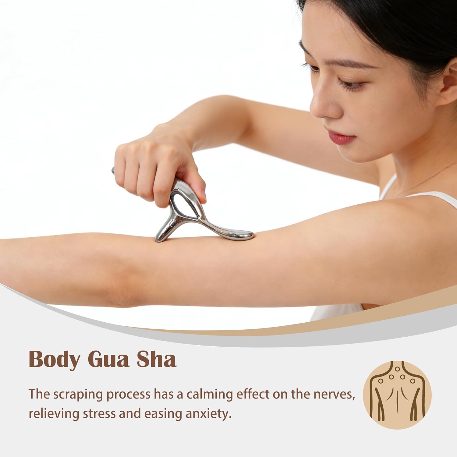 Zinc Alloy Trigger Point Massage Tool for Deep Tissue Massage& Acupressure Body Gua Sha Tool, Muscle Scraper Neck Massager Fascia Blasterfor Full Body Pain Relief - Image 3