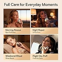 Vista 8 de INIA Terapia de luz roja 7 en 1 para cara y cuello Gua Sha Masajeador Facial Dispositivo con Modo Térmico y Cryo para Hinchazón y Reafirmación