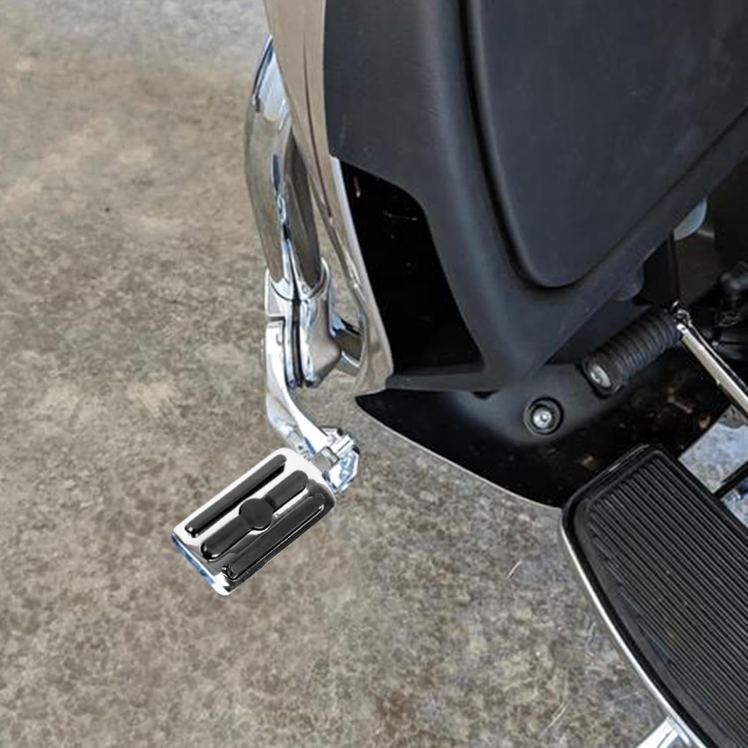 XFMT 1.25" Highway Pegs Motorcycle Adjustable Short Angled Highway Footpegs For Harley Touring Road King Street Glide Electra Glide Softail Sportster with 1 1/4" Engine Guard, Chrome
