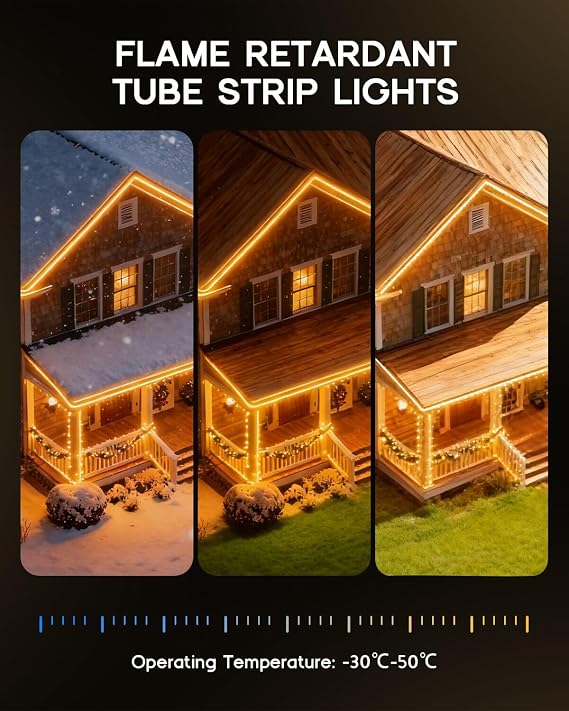LED Strip Lights Daylight White 6000K,16.4ft 12V Neon Rope Lights,Flexible Silicone Outdoor Waterproof Neon Strip Lights for Mirror,Kitchen,Cabinet,DIY Lighting(Power Supply Not Included)