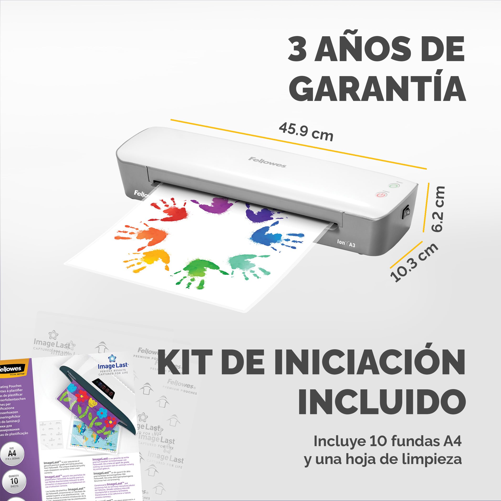 Fellowes Ion A3 Plastificadora de documentos 80-125 micras apagado automático blanco