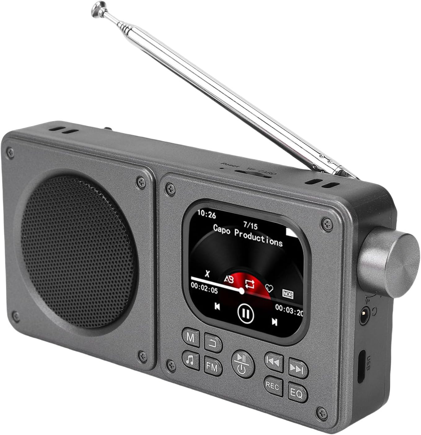 VBESTLIFE 2.01Inch Screen AM FM Video Radio with Bluetooth Speaker, Rechargeable Digital Shortwave MP3 MP4 Player Radio, Loud Speaker and Headphone Jack