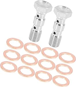 Bullone Banjo M10x1.0 Per Freno Auto/Moto - In Acciaio, Doppio Filetto, Adattatore