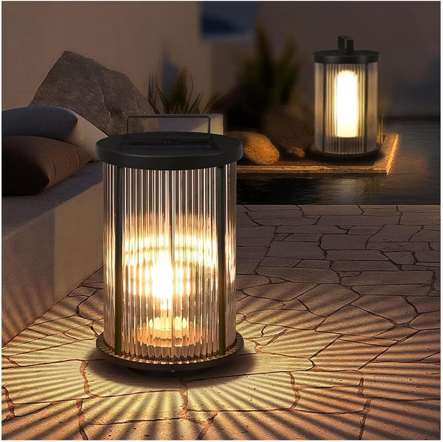 TiStm Wall Lamps Wall Sconce Solar Lantern Light Garden Lights Lamp Courtyard Decorations for Patio Yard,Porch,Lawn,Art Garden Accessories (Color : Normal, Size : M)( Broken parts)