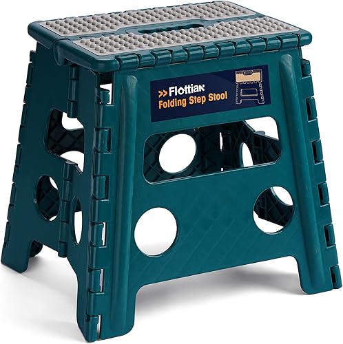 Miniatura 81 de Flottian Taburete plegable de 18 pulgadas para adultos y niños con capacidad para hasta 300 libras, taburetes plegables antideslizantes con asa,