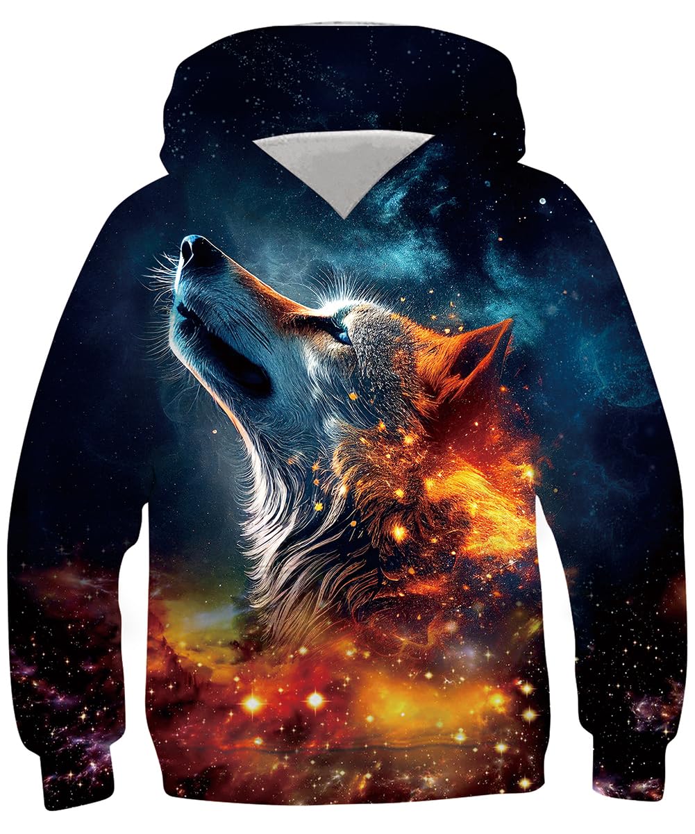 kids4ever Unisex Kinder Hoodie 3D Lustig GedrucKt Kapuzenpullover Langarm Pullover Hoodies Sweatshirt für Jungen Mädchen mit Tasche Alter 6-16