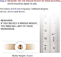 Vista 4 de Anillo giratorio de microondas de 8.8 pulgadas con rodillos de 0.591 in, soporte de bandeja para horno de microondas, anillo de rodillo giratorio