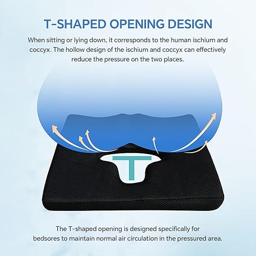 Miniatura 4 de Cojín antiúlceras, impermeable, transpirable, cómodo, alivia el dolor y cuidado del dolor de presión, material de fibra cojín para dolor de cama