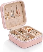 WAREHOUSE Jewellery Box, Jewellery Storage, Jewellery Box, for Storing Jewellery, Rings, Earrings, Bracelets and Necklaces, Waterproof Leather Jewellery Box (Pink)