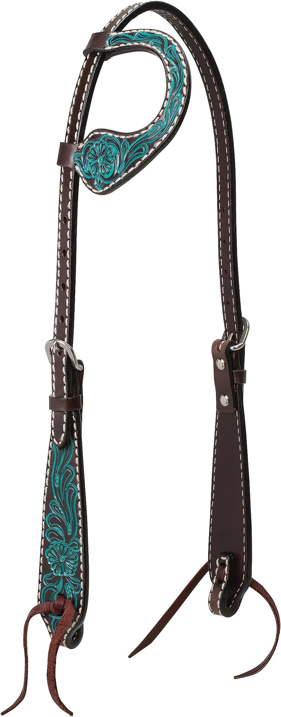 Turquoise Cross Carved Turquoise Flower Sliding Ear Headstall