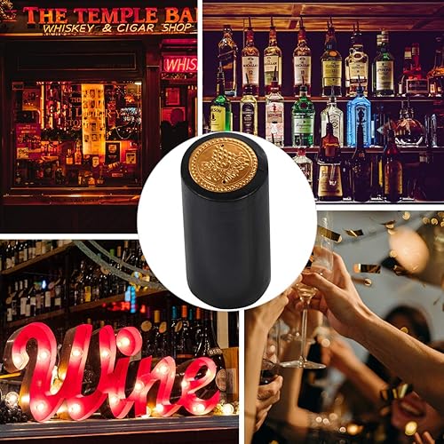 Miniatura 8 de Kisangel 100 unids PVC termorretráctil cápsulas de sello de botella de vino cápsulas de vino Shrink Wrap Cap para bodegas de vino botella Negro