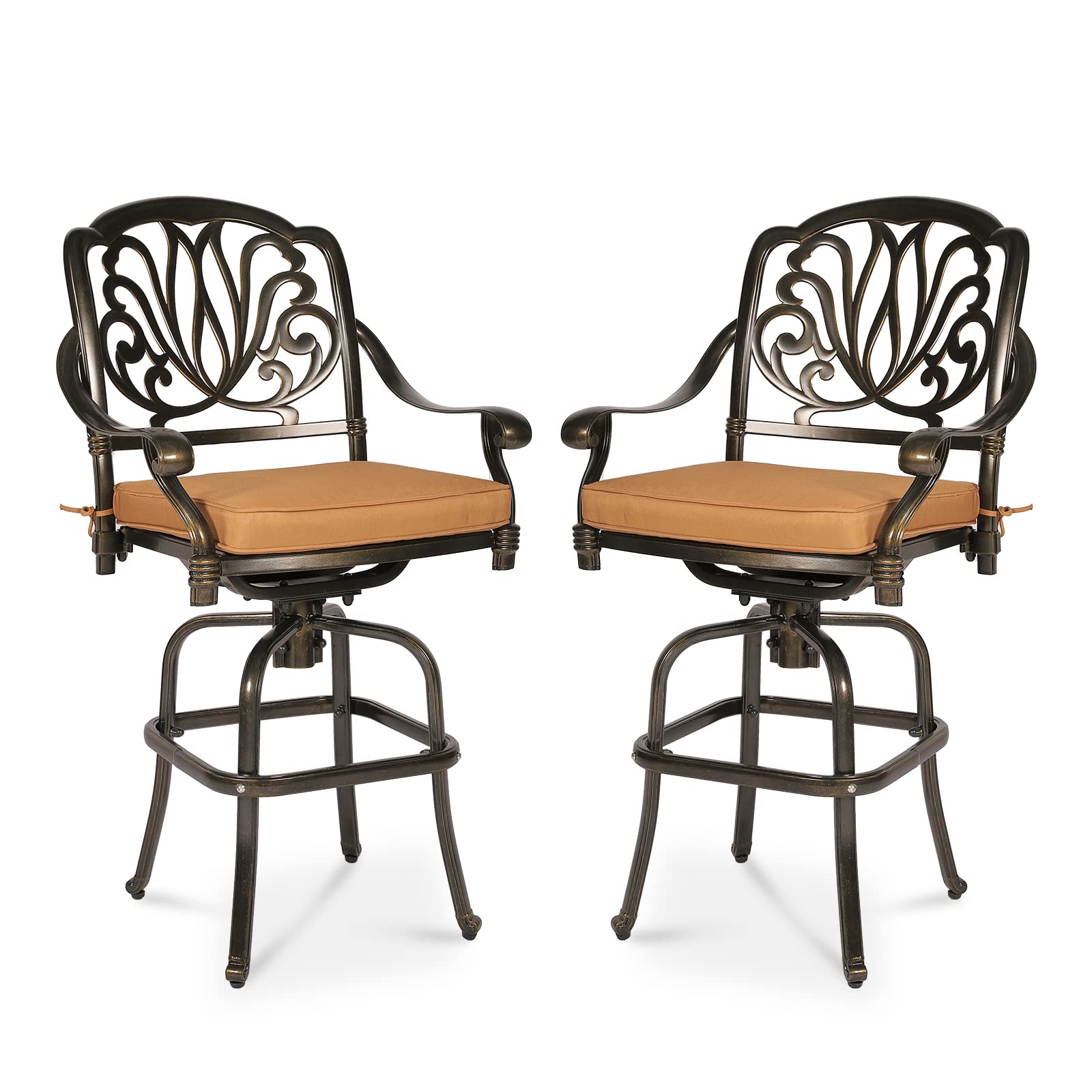 Outdoor Wrought Iron Swivel Bar Stools Patio Bar Stool Sets Teak Grain