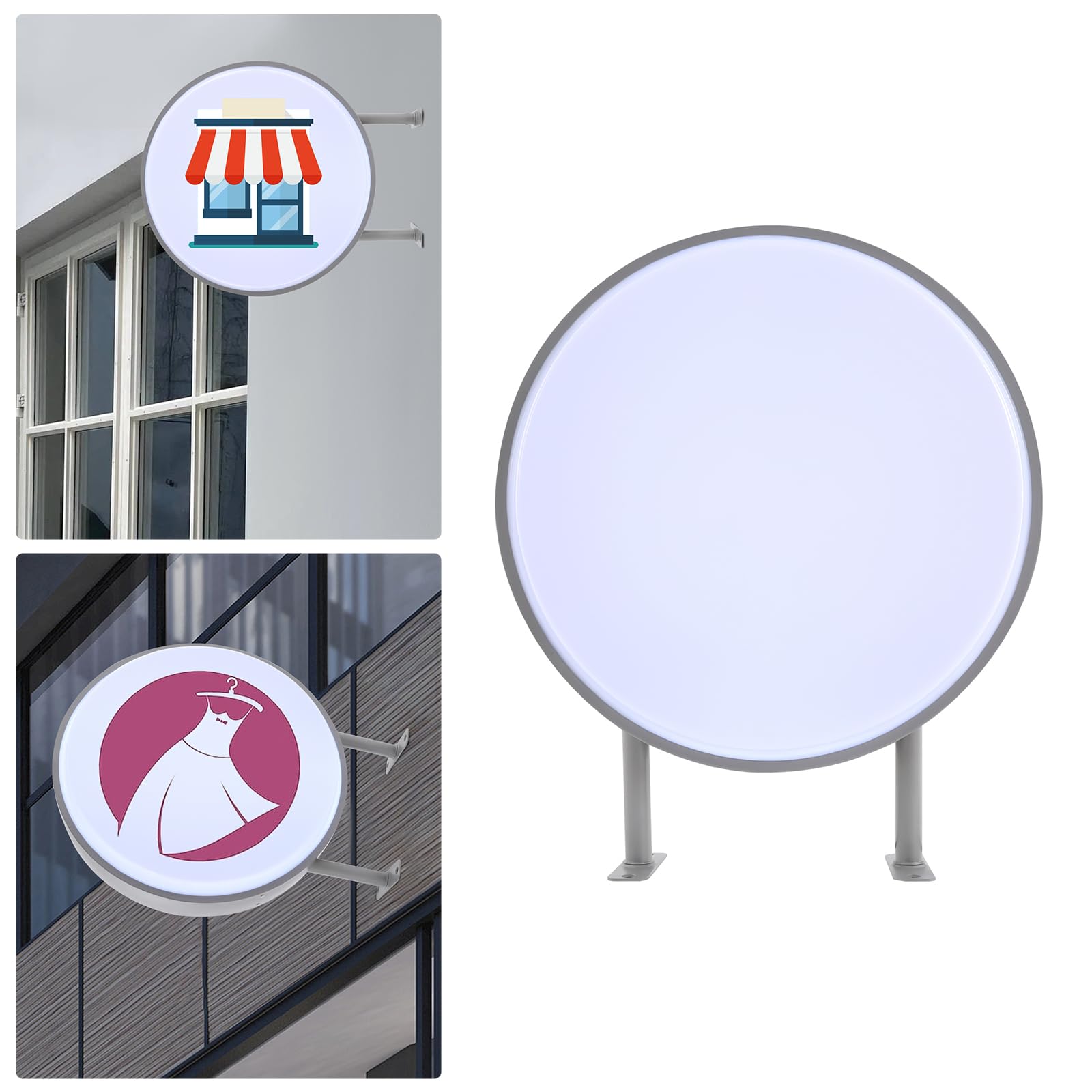 Caja de luz LED redonda, caja de luz de neón de doble cara, letrero luminoso, letrero luminoso, letrero luminoso, cartel luminoso, publicidad exterior, publicidad para bar, escaparates