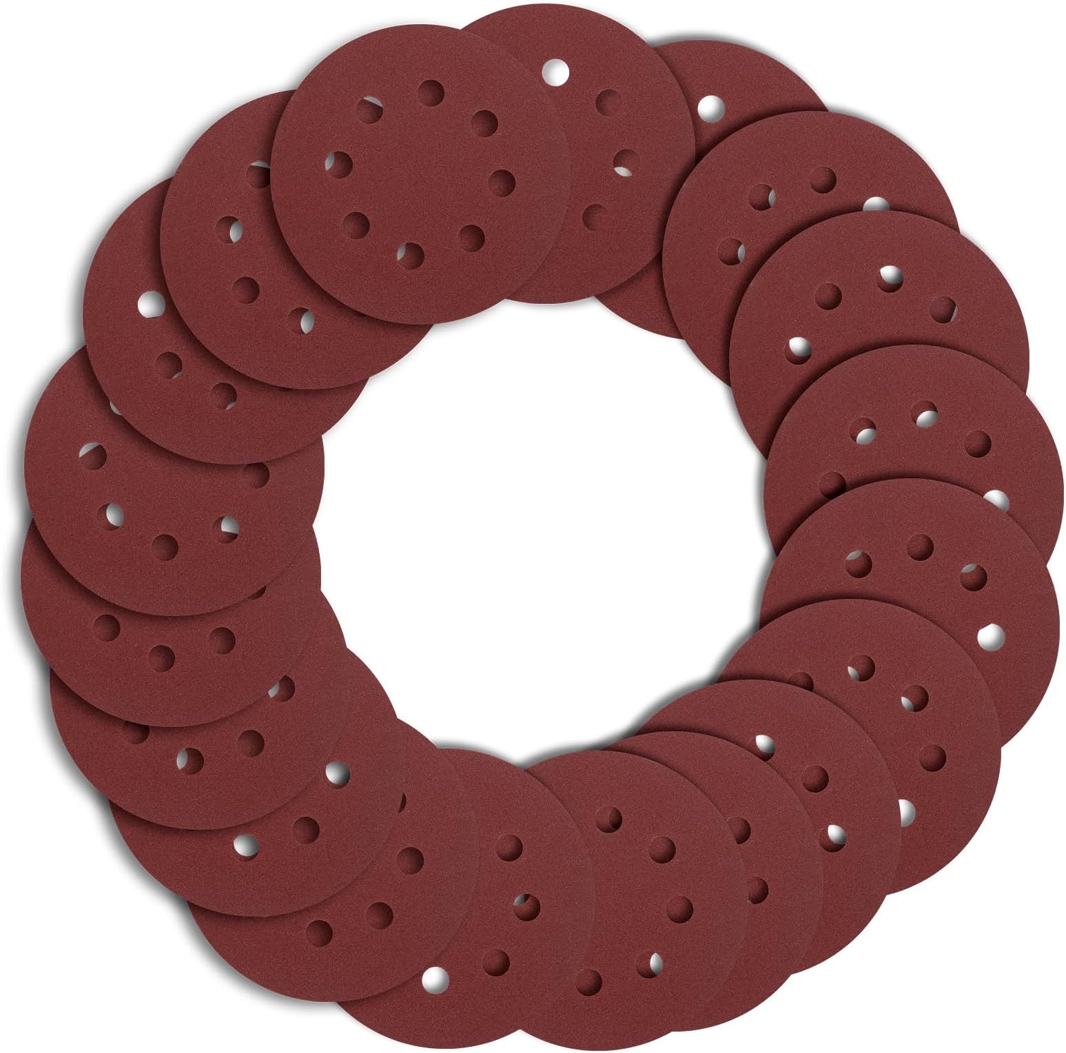 20 PCS 5 Inch Sanding Discs, 240 Grit Hook and Loop Sandpaper for Random Orbital Sander