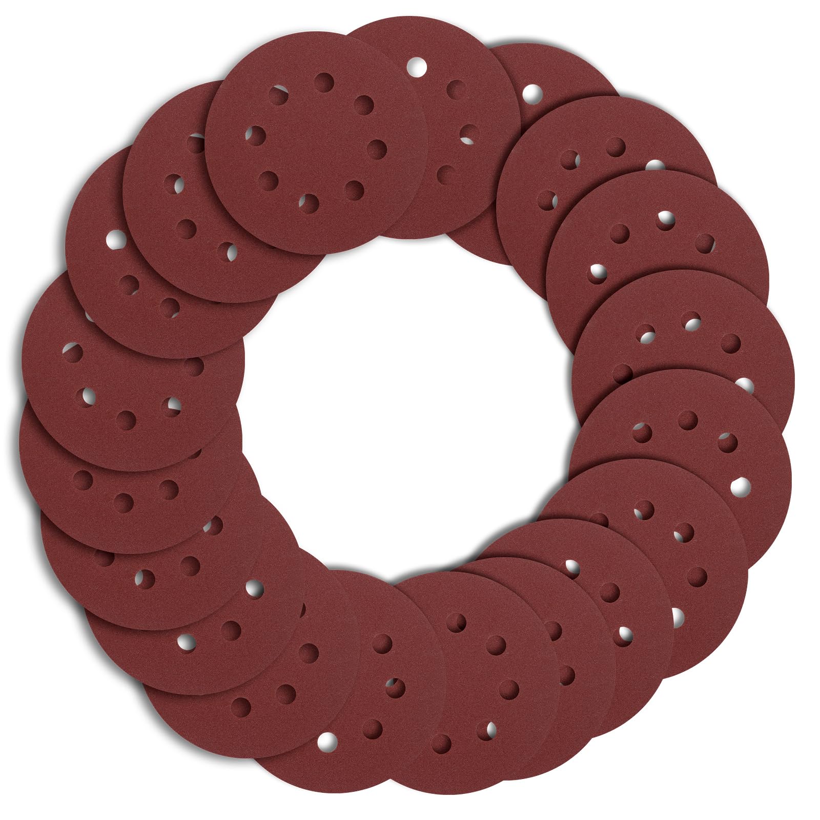 YNZDRWA 20 PCS 5 Inch Sanding Discs, 240 Grit Hook and Loop Sandpaper for Random Orbital Sander