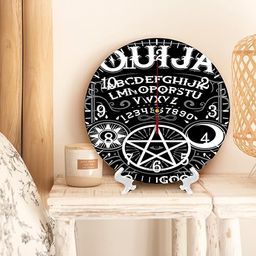 Miniatura 3 de Vcjta Relojes de pared, letreros de estaño, tablero de espiritu de Ouija, reloj despertador clásico silencioso para sala de estar, dormitorio,