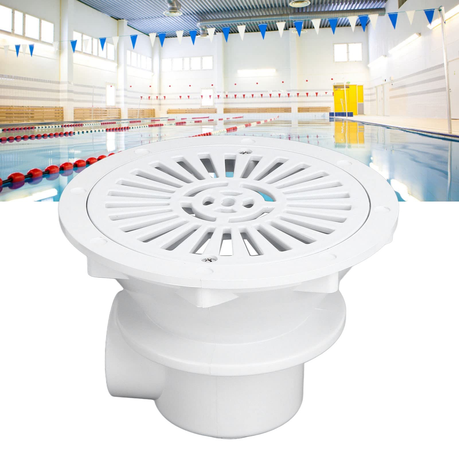 Scarico a pavimento, uscita del coperchio dello scarico principale della piscina in plastica rotonda bianca Accessorio per la piscina Accessori per la sostituzione del drenaggio