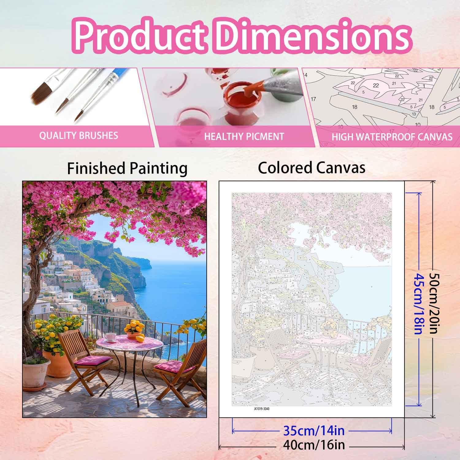 Yunruily Paint by Numbers Adults Landscape-Paint by Numbers Kits for Adults,Paint by Numbers for Adult Canvas for Gifts Home Wall Decor(16x20inch) image 5