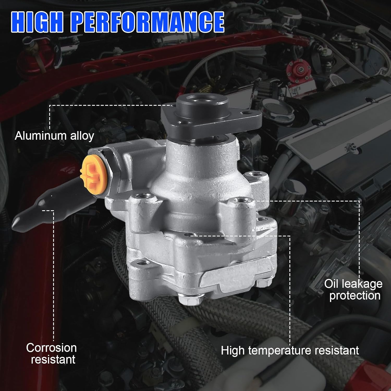 21-5499 Power Steering Pump with Pulley For Porsche Cayenne V8 2003-2006 4.5L, Replace# 94831405004, 7L5422153B