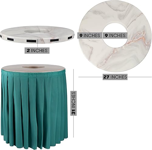 Miniatura 6 de Paquete de 2 tapas decorativas para botes de basura con falda, se adapta a botes de basura de 44 galones y 55 galones, perfecto para eventos,