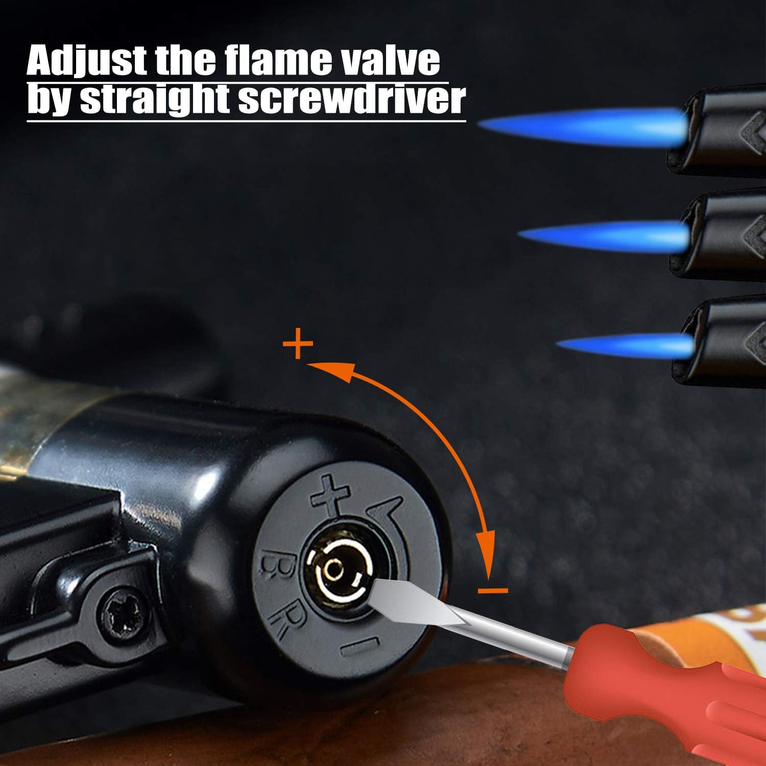 Yeuligo 2 Pack Butane Lighter, Mini Torch Lighter with Key Ring, Adjustable Jet Flame Windproof Gas Lighter for Grill BBQ Candle Camping Fireplace, Black and Grey (Without Butane Gas) (Raven, 1)