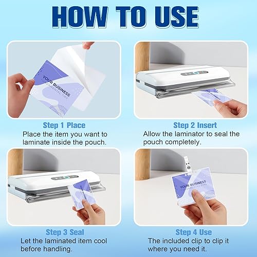 Miniatura 4 de Paquete de 500 bolsas de laminación térmica de 5 mil 3 x 4 pulgadas, bolsas laminadas transparentes para equipaje, bolsas laminadoras imprimibles