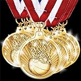 Basketball Medals, Gold Medals with Neck Ribbon, Basketball Gold Medal Awards for Basketball Teams, Tournaments, Leagues & Participation