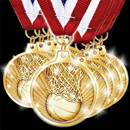 Basketball Medals, Gold Medals with Neck Ribbon, Basketball Gold Medal