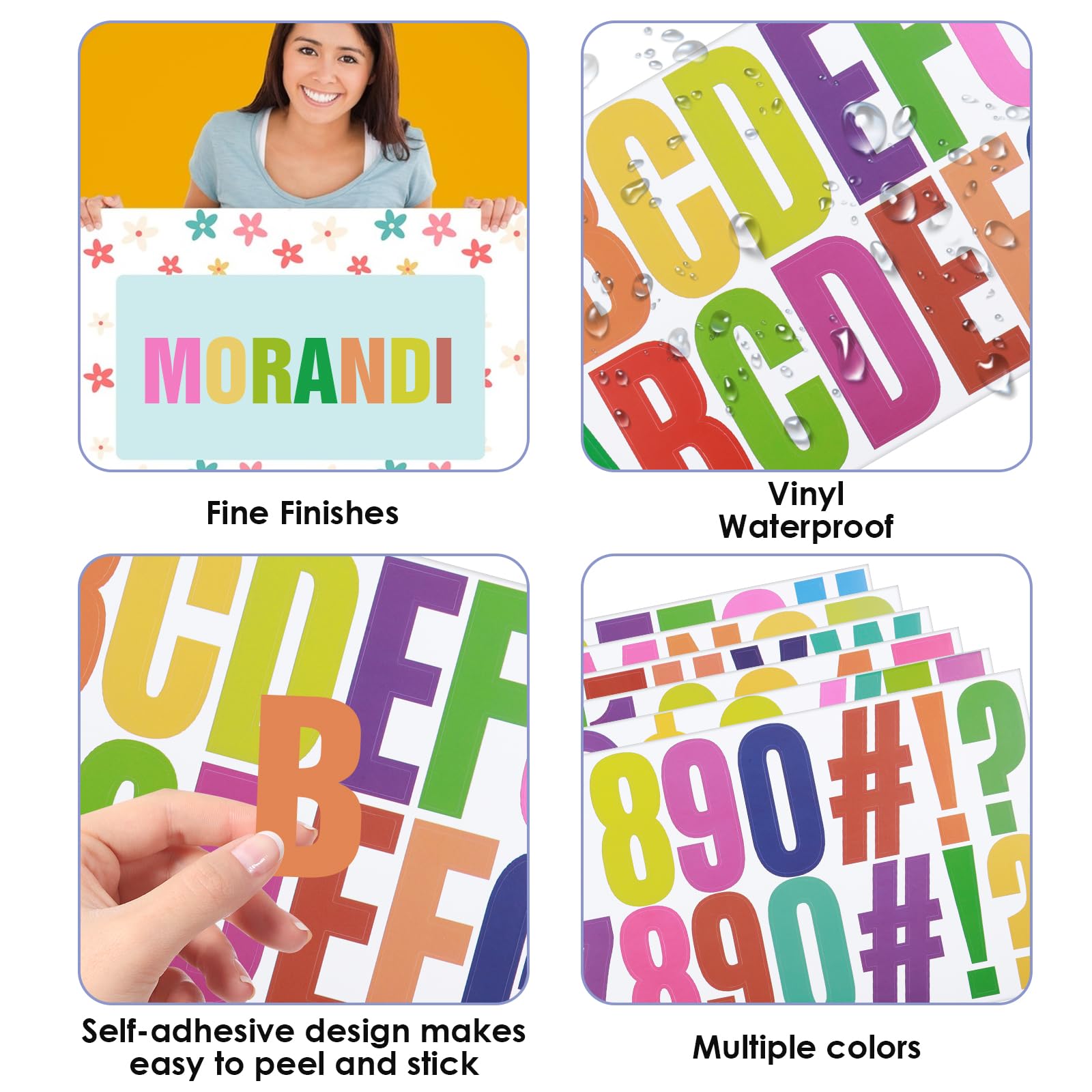 24 Bunte Alphabet-Aufkleber – Groß, Wasserfest & Selbstklebend Für DIY-Projekte