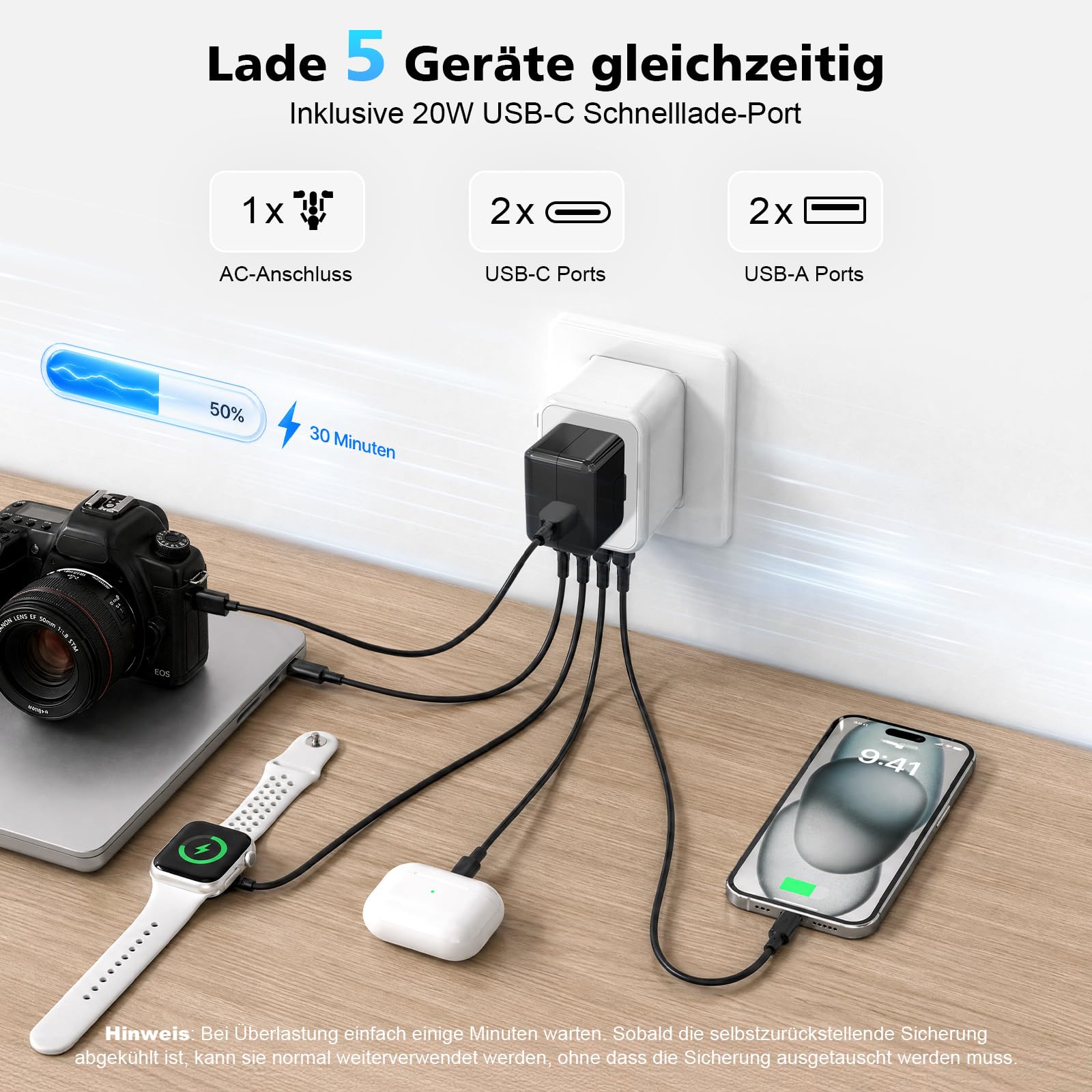 Adattatore da viaggio in tutto il mondo, spina da viaggio universale con 2 USB A e 2 USB C, adattatore per presa internazionale, adattatore universale per Inghilterra, Stati Uniti