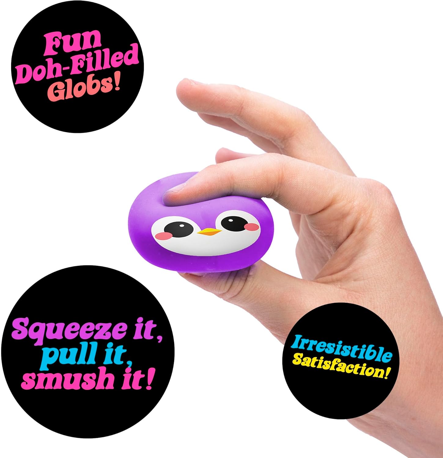 Schylling NeeDoh Squishmas Squishkins - Christmas Squeeze Toy - 4 Mini Groovy Globs - Ages 3 to Adult