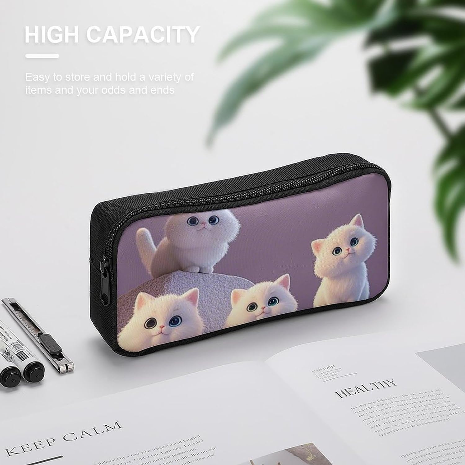 Cute And Adorable Cat Pencil Case Large Capacity Pencil Pouch image 4