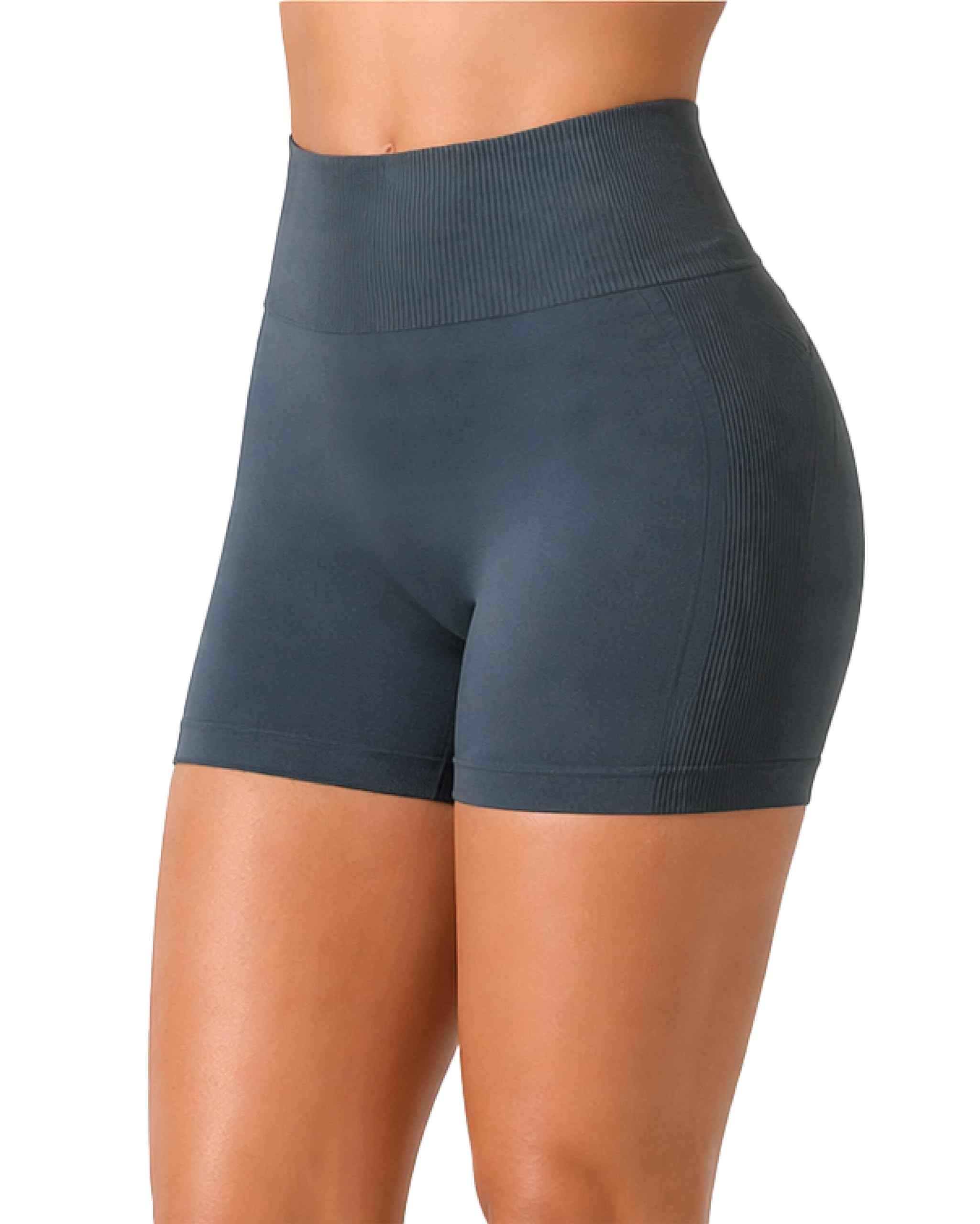 Risalti Gym Shorts For Women Ribbed Ilena - Leggings For Women in Microfibre, Gym Leggings For Women High Waisted, Cycling Shorts Women, Womens Clothing, Women Shorts Seamless - Made In Italy