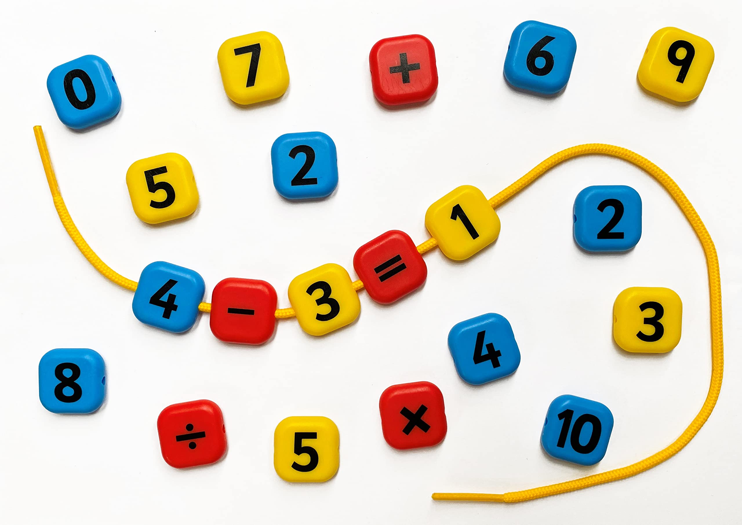 EDUCATIONAL ADVANTAGE Kids Number Beads Student Set in Multicolored - Counting Learning Sorting Toy - Motor Skills Developing - 3+ Years - 21 Pieces