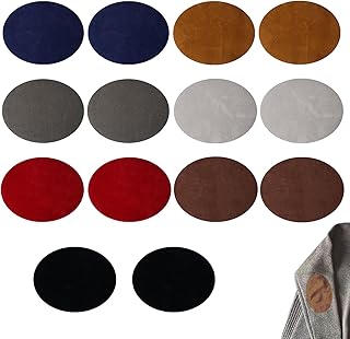 14 Piezas Ovalados Parches de Tela ante,11×14cm Parches Reparadores para Codos y Rodillas,Termoadhesivos para Reparación de Telas para Pantalones, Chaquetas, Sudaderas