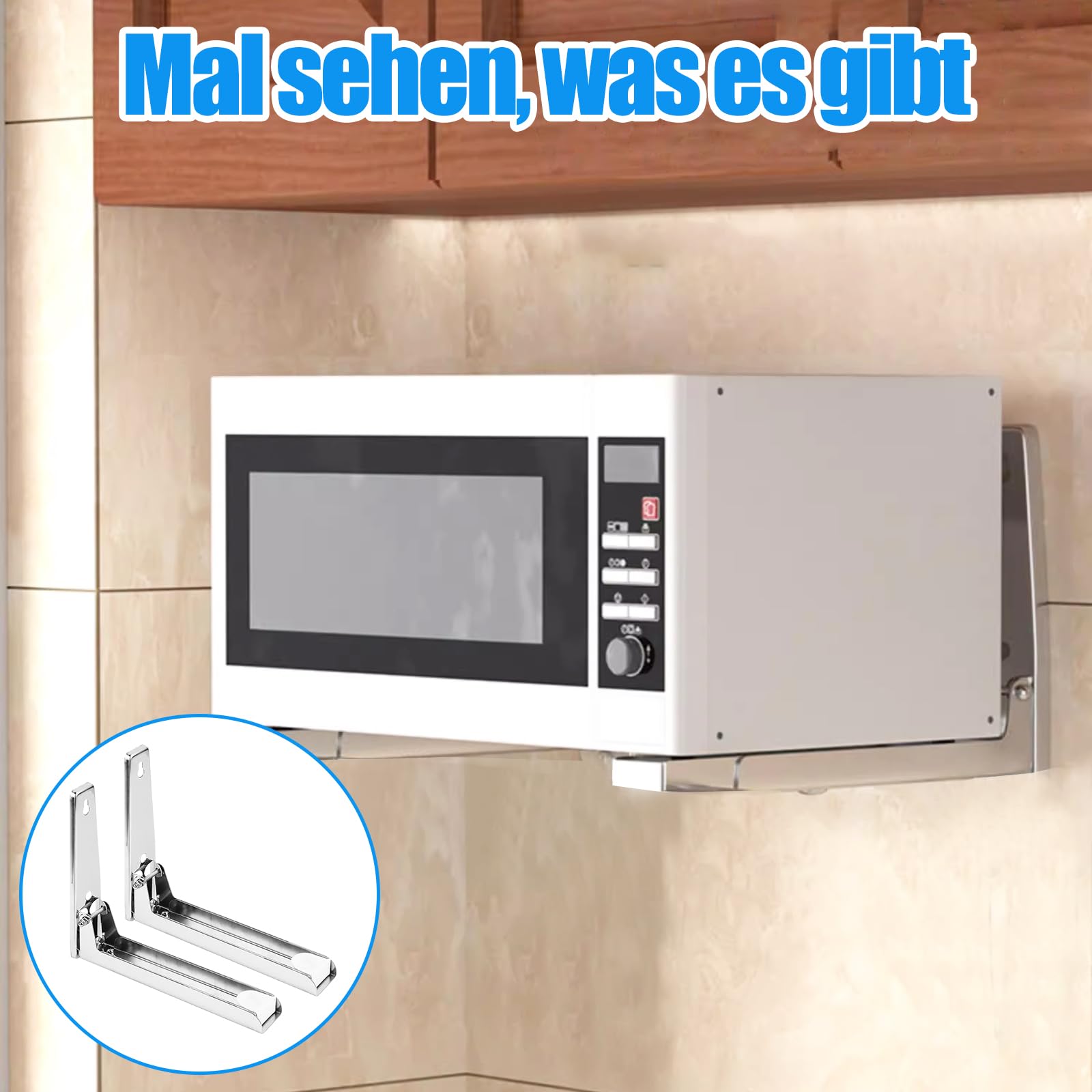 Supporti Per Microonde Da Parete | 2 Pezzi In Acciaio Inox | Con Viti E Gommini - Foto 3