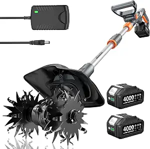 Cordless Garden Tiller Cultivator Battery Powered